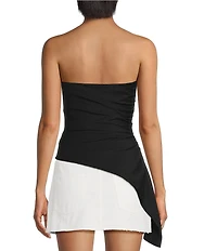 Gianni Bini Camille Strapless Asymmetrical Knit Blouse