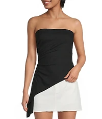 Gianni Bini Camille Strapless Asymmetrical Knit Blouse