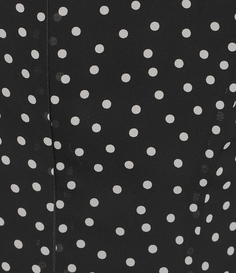 Gianni Bini Campbell Polka Dot Detached Scarf Long Sleeve Chiffon Mini Dress