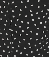 Gianni Bini Campbell Polka Dot Detached Scarf Long Sleeve Chiffon Mini Dress