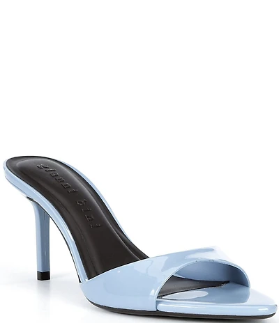 Gianni Bini Camrun Patent Almond Toe Stiletto Slide Sandals