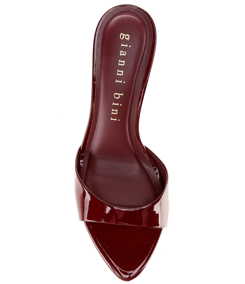 Gianni Bini Camrun Patent Almond Toe Stiletto Slide Sandals