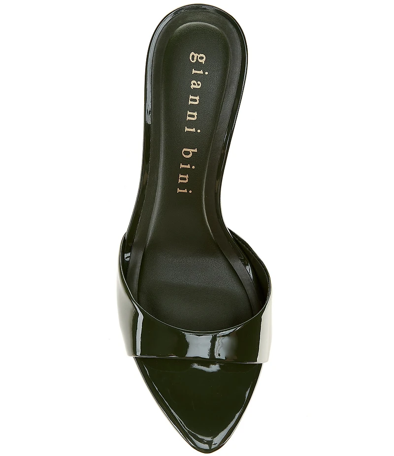 Gianni Bini Camrun Patent Almond Toe Stiletto Slide Sandals