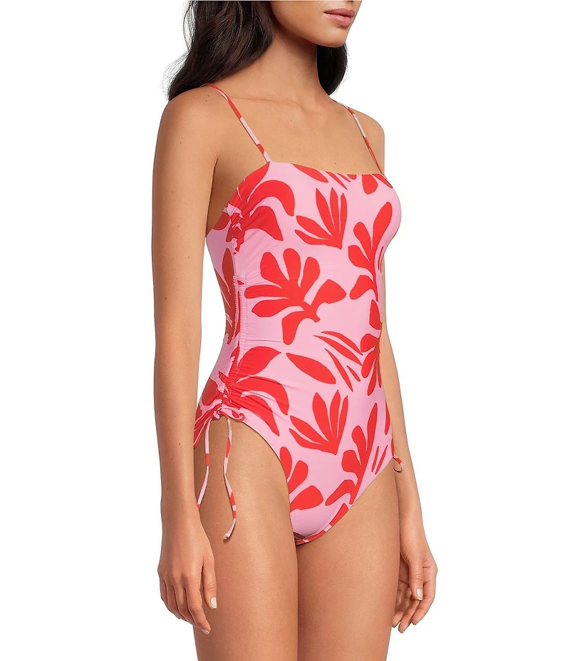 Gianni Bini Cardiff Rock Ruched Tie Side One Piece Swimsuit