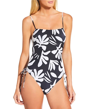 Gianni Bini Cardiff Rock Ruched Tie Side One Piece Swimsuit