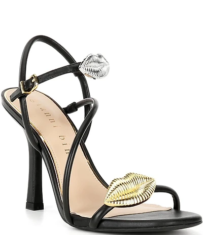 Gianni Bini Carletta Leather Lip Ornamented Dress Sandals