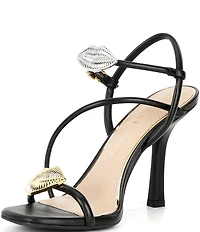 Gianni Bini Carletta Leather Lip Ornamented Dress Sandals