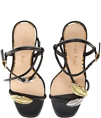 Gianni Bini Carletta Leather Lip Ornamented Dress Sandals