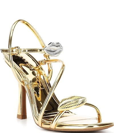 Gianni Bini Carletta Metallic Lip Ornamented Dress Sandals