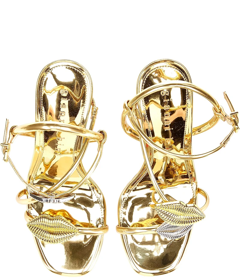Gianni Bini Carletta Metallic Lip Ornamented Dress Sandals