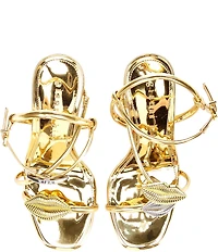 Gianni Bini Carletta Metallic Lip Ornamented Dress Sandals