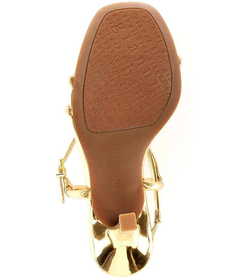Gianni Bini Carletta Metallic Lip Ornamented Dress Sandals