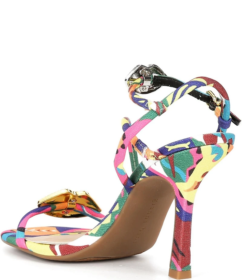 Gianni Bini Carletta Printed Lip Ornamented Dress Sandals