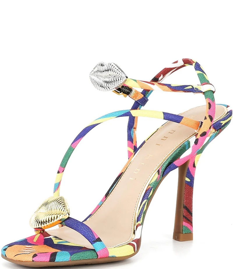 Gianni Bini Carletta Printed Lip Ornamented Dress Sandals
