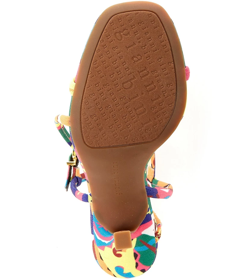 Gianni Bini Carletta Printed Lip Ornamented Dress Sandals