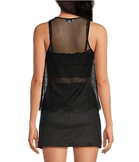 Gianni Bini Carmen Mesh Crew Neckline Sleeveless Bodysuit