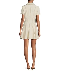 Gianni Bini Carolina Collar Short Sleeve A-Line Mini Dress