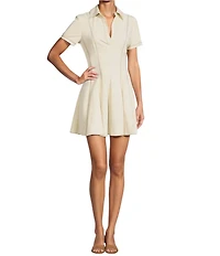 Gianni Bini Carolina Collar Short Sleeve A-Line Mini Dress