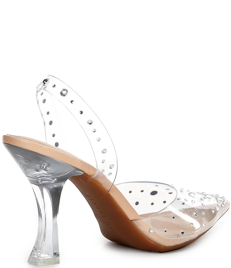 Gianni Bini CasideeTwo Clear Vinyl Rhinestone Slingback Pumps