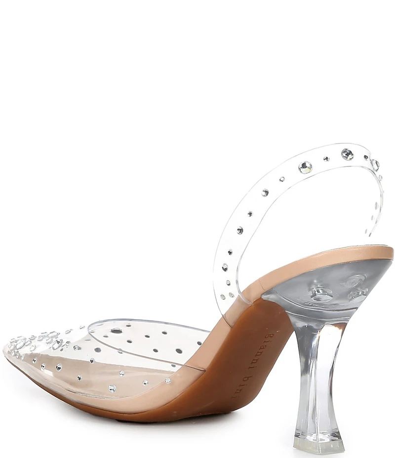 Gianni Bini CasideeTwo Clear Vinyl Rhinestone Slingback Pumps