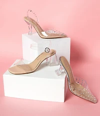 Gianni Bini CasideeTwo Clear Vinyl Rhinestone Slingback Pumps