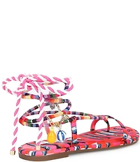 Gianni Bini Cayman Charm Rainbow Ankle Wrap Flat Sandals
