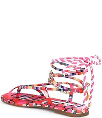 Gianni Bini Cayman Charm Rainbow Ankle Wrap Flat Sandals