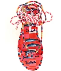 Gianni Bini Cayman Charm Rainbow Ankle Wrap Flat Sandals