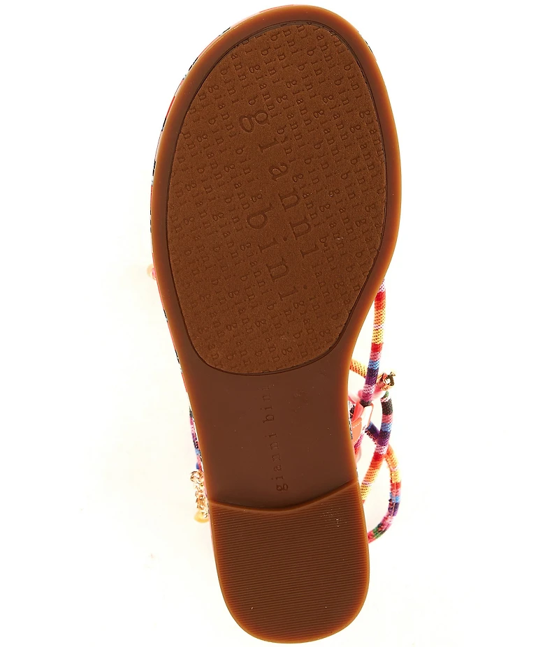 Gianni Bini Cayman Charm Rainbow Ankle Wrap Flat Sandals