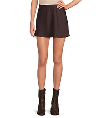 Gianni Bini Charlie Satin High Rise A-Line Slip Mini Skirt