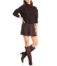 Gianni Bini Charlie Satin High Rise A-Line Slip Mini Skirt