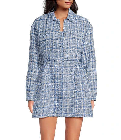Gianni Bini Charlie Tweed Button Front Pocket Jacket