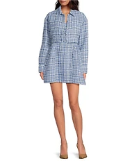 Gianni Bini Charlie Tweed Button Front Pocket Jacket