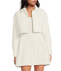 Gianni Bini Charlie Tweed Button Front Pocket Jacket