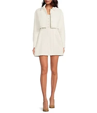 Gianni Bini Charlie Tweed Button Front Pocket Jacket