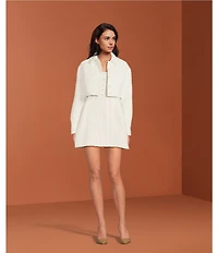 Gianni Bini Charlie Tweed Button Front Pocket Jacket