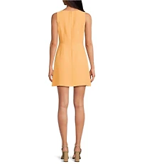 Gianni Bini Charlotte Crepe Boat Neck Sleeveless A-Line Dress