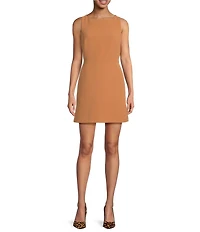 Gianni Bini Charlotte Crepe Boat Neck Sleeveless A-Line Dress