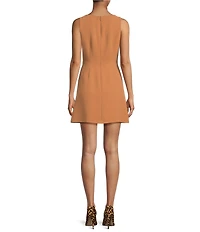 Gianni Bini Charlotte Crepe Boat Neck Sleeveless A-Line Dress