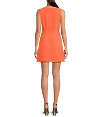 Gianni Bini Charlotte Crepe Boat Neck Sleeveless A-Line Dress
