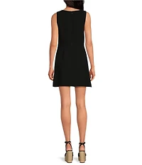 Gianni Bini Charlotte Crepe Boat Neck Sleeveless A-Line Dress