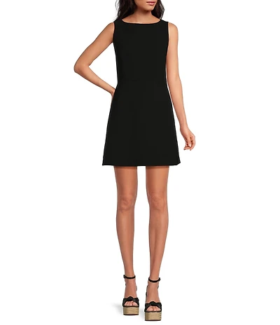 Gianni Bini Charlotte Crepe Boat Neck Sleeveless A-Line Dress