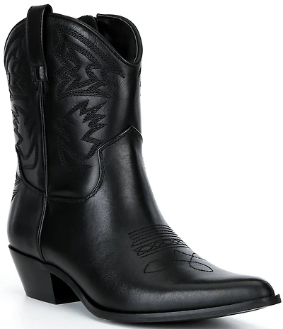Gianni Bini Chett Leather Western Mid Shaft Boots