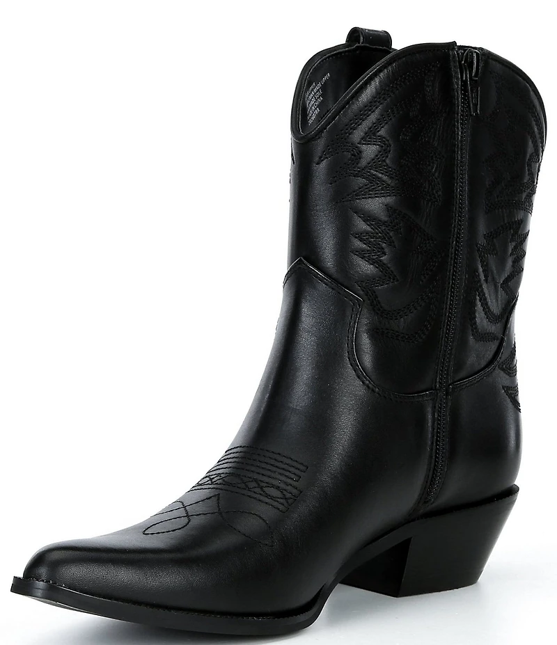 Gianni Bini Chett Leather Western Mid Shaft Boots