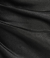 Gianni Bini Cheyanne Satin 3D Rosettes Cutout Round Neck Sleeveless Ruched Slip Maxi Dress