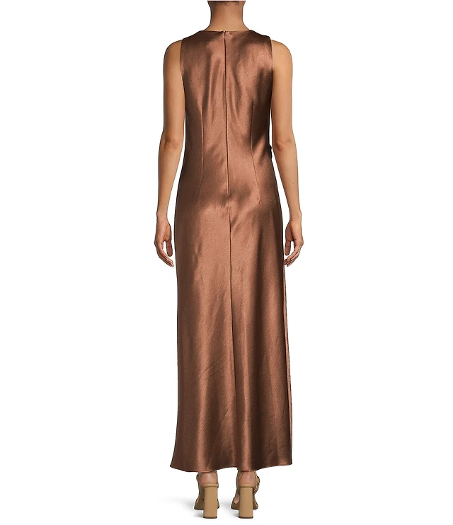 gianni bini francesca strapless print satin dress Gianni Bini Francesca Strapless Print Satin Slip Maxi Dress