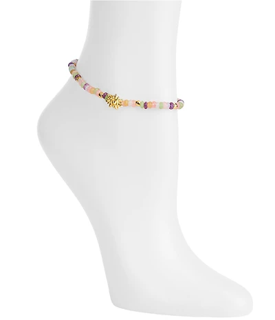 Gianni Bini Circe Multicolor Bead Sun Charm Anklet