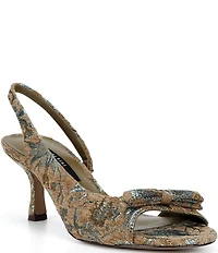 Gianni Bini Clancee Jacquard Mini Bow Slingback Dress Sandals