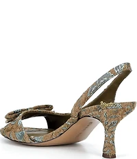 Gianni Bini Clancee Jacquard Mini Bow Slingback Dress Sandals