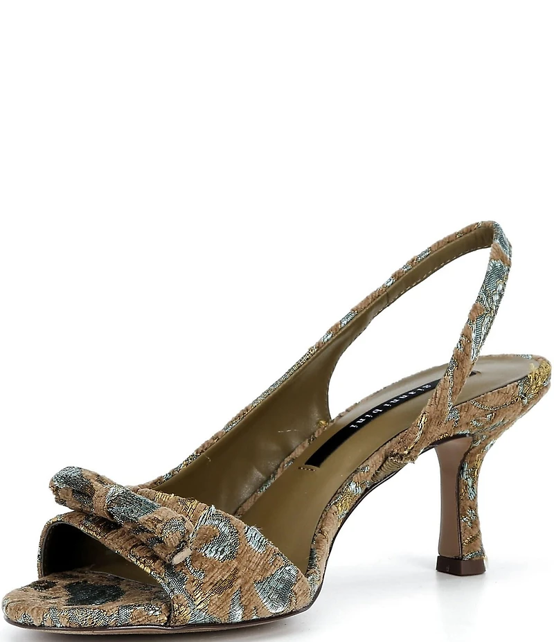 Gianni Bini Clancee Jacquard Mini Bow Slingback Dress Sandals